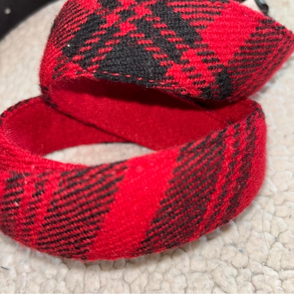 Christmas Polo Ralph Lauren Red Buffalo Plaid Wool Leather Belt Size 38 NWT - Picture 3 of 10